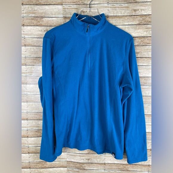 REI Co-Op Men's Sz M 1/4 Zip Pullover Midlayer Lightweight Fleece Top Blue EUC - Picture 1 of 5